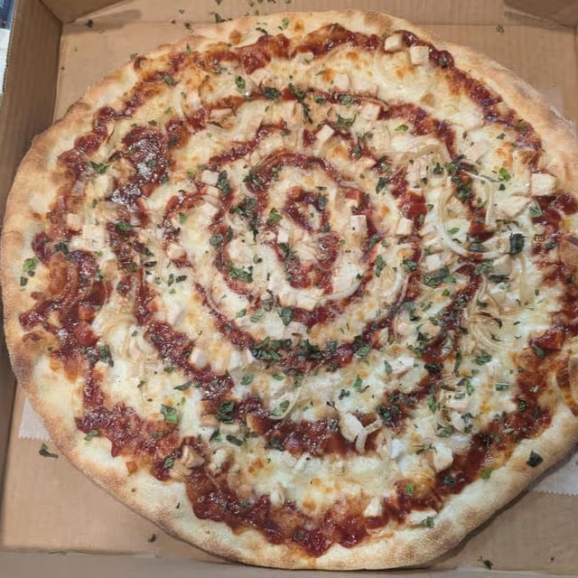 Chicken BBQ Pizza.
